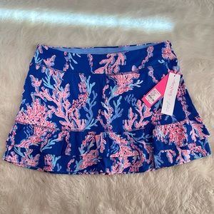 Meryl X Lilly Pulitzer size M skort Borealis Blue “Swim on over” print. NWT.